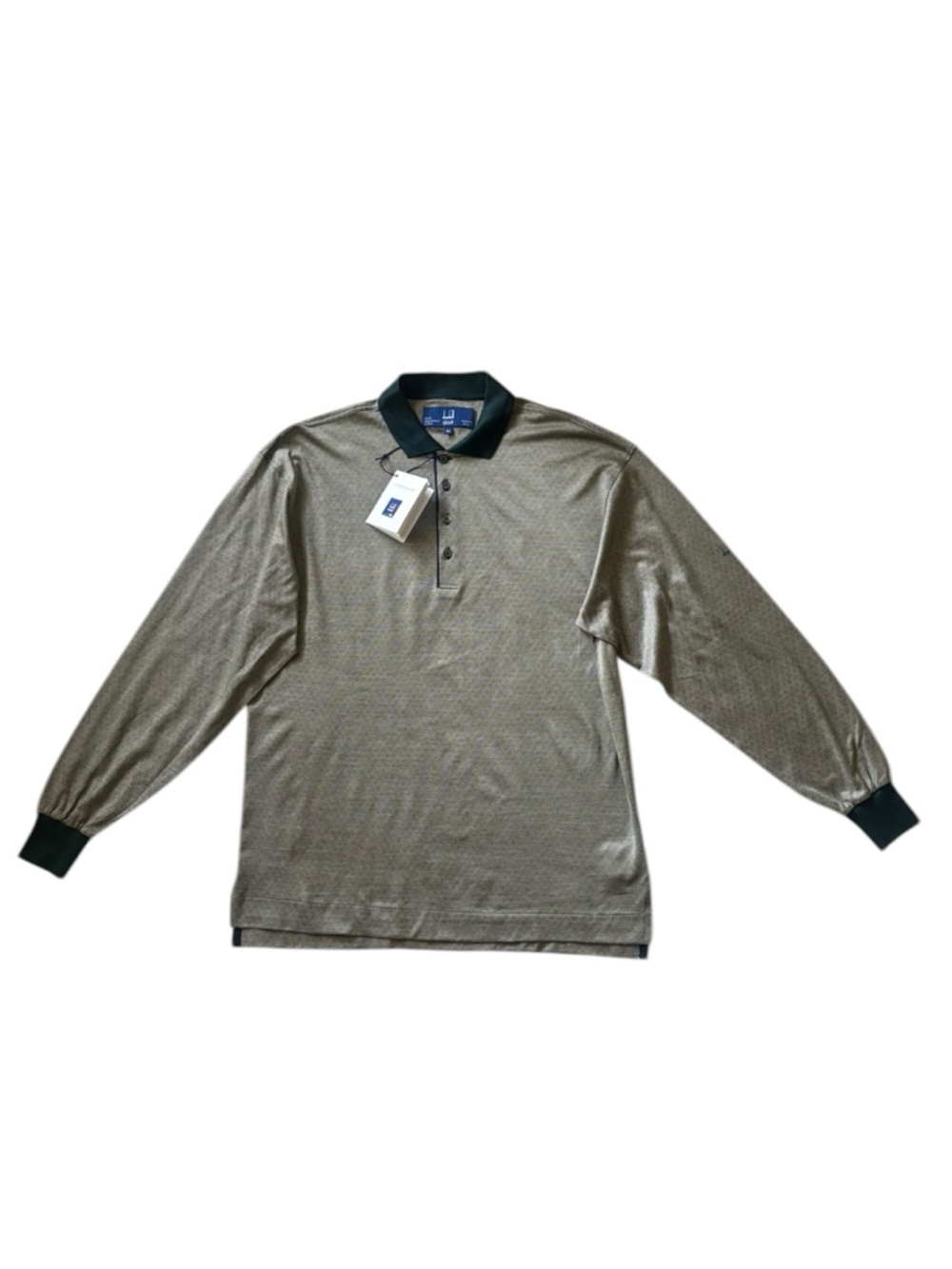 Alfred Dunhill Golf Made in Italy Long Sleeve Polo Shirt Mercerised Cotton New